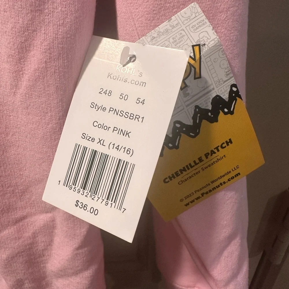 Pink Snoopy Sweatshirt Chenille Patch - Picture 4 of 5